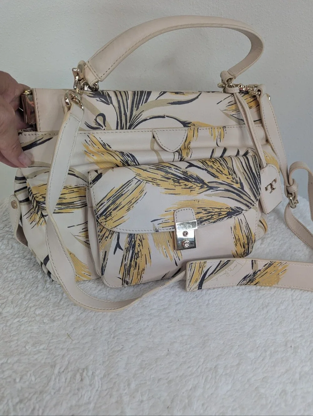 Rare NWT Tory Burch Priscilla Wheat Leaf Satchel – Limited Edition 2013 Runway
